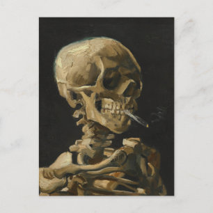 Skull med en brinnande cigarett av Van Gogh Vykort