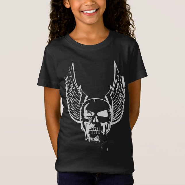 Skull med Etheral Vingar T Shirt (Framsida)