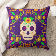 Skull med Flowers Día de los Muertos Dekorativ kud