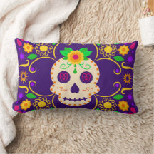 Skull med Flowers Día de los Muertos Dekorativ kud