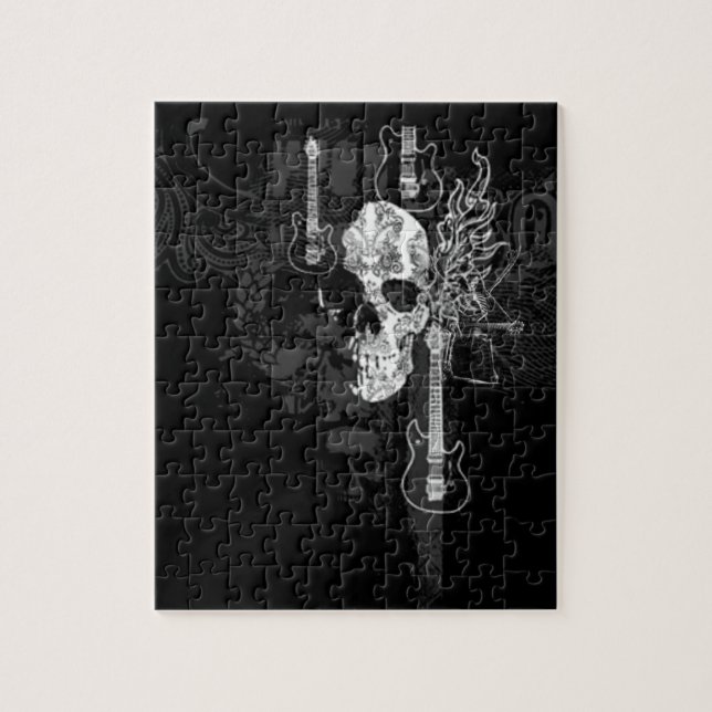 Skull med gitarrer pussel (Vertikal)