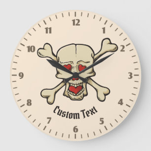 Skull med hår stor klocka