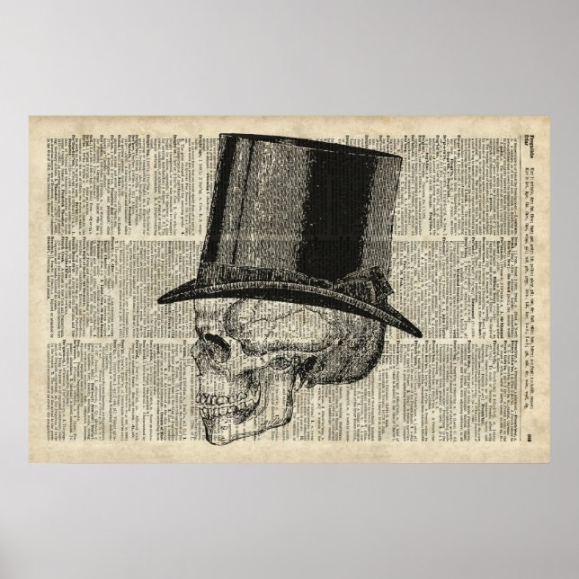 Skull med hattsteampunk poster (Framsidan)