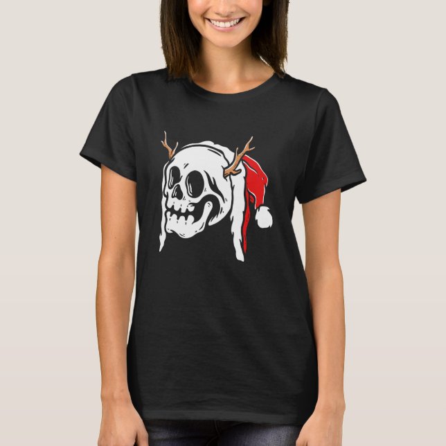 Skull med jultomten Pajama Skeleton X M T Shirt (Framsida)