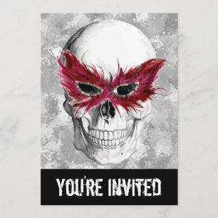 Skull med luddarmask inbjudningar