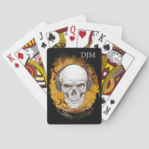 Skull med monogram för hörlurar Abstrakt Casinokort