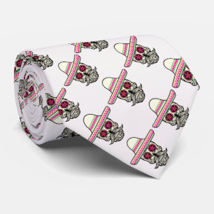 Skull med mustache och rosa Sombrero Slips