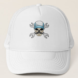 Skull med mustache & Wrench Keps