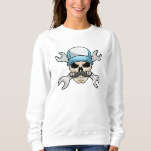 Skull med mustache & Wrench T Shirt