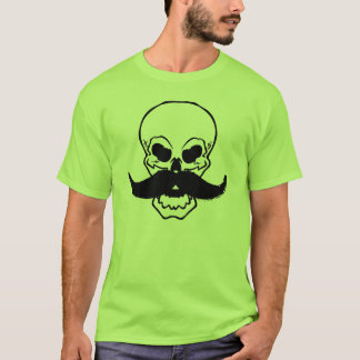 Skull med mustasch t shirt
