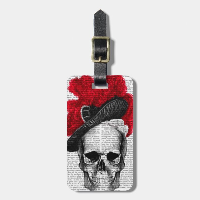 Skull med Red Hat Bagagebricka (Vertikal Framsida)