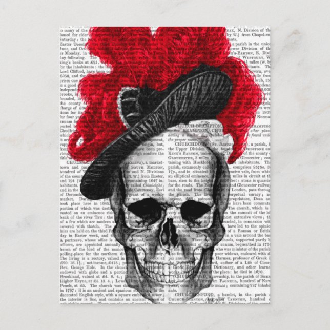 Skull med Red Hat Vykort (Framsida)