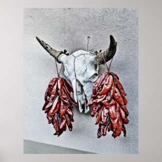 Skull med Ristras Poster