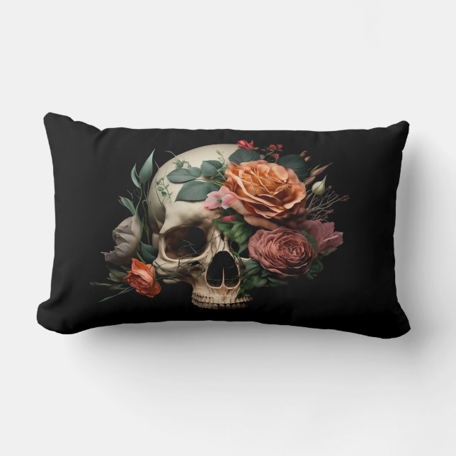 Skull med Ro avlång Cushion Pillow Lumbarkudde (Framsida)