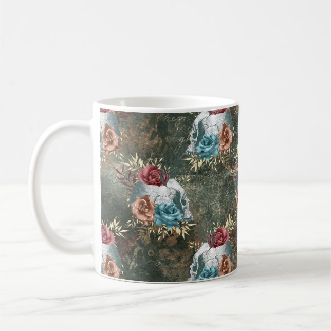 Skull med Ro-blommor Kaffemugg (Vänster)