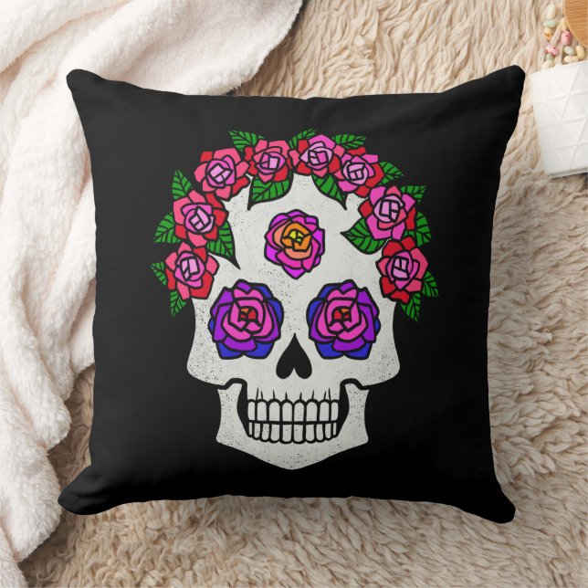 Skull med Ro Halloween Kudde (Filt)