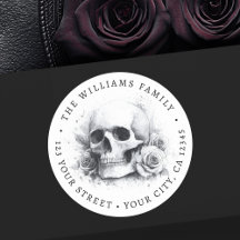 Skull med ro Halloween-returadress