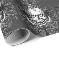 Skull med Ro, horn, Kor, Vingar Mönster