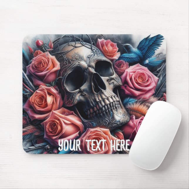 Skull med Ro och Bluebird Musmatta (Med mus)