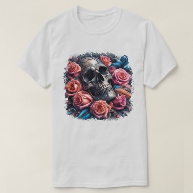 Skull med Ro och Bluebird T Shirt (Design framsida)