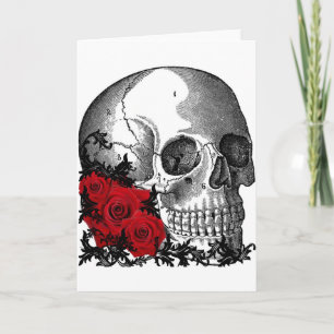 SKULL MED RO VINTAGE SKRIV UT KORT