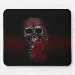 Skull med Röd ros moussat Musmatta