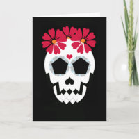 Skull med röda blommor