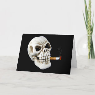 Skull med rökcigarett kort