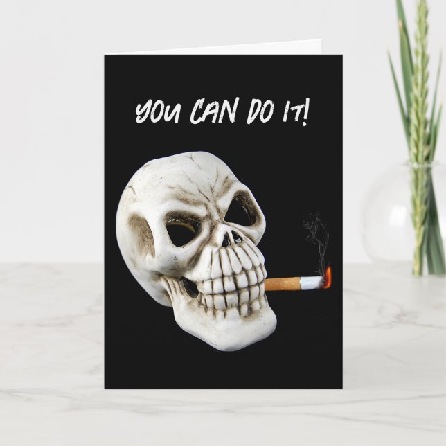 Skull med rökcigarett kort (Framsida)