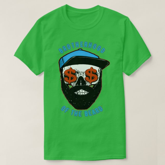 Skull med skäggigt skullpengar t shirt (Design framsida)