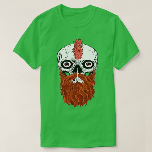 Skull med skäggigt skullröd 1 t shirt (Design framsida)
