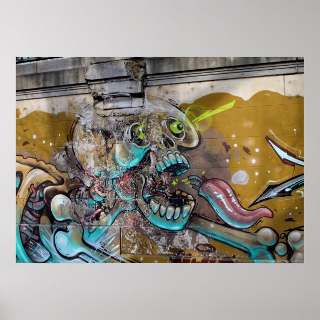 Skull med skrämt skal poster (Framsidan)