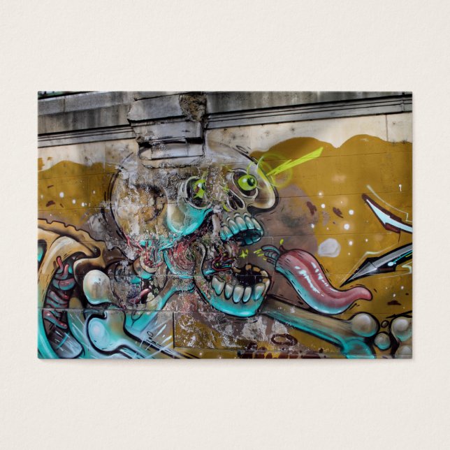 Skull med skrämt skal visitkort (Framsidan)