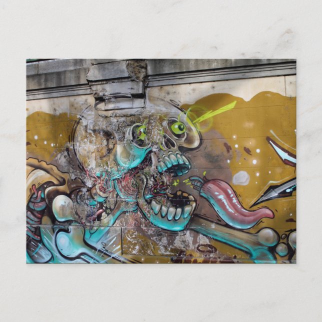 Skull med skrämt skal vykort (Framsida)