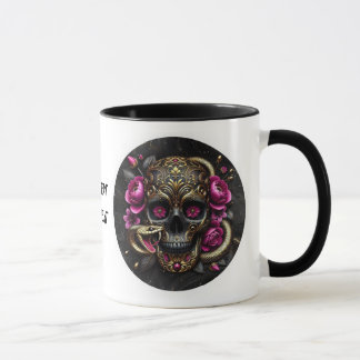 SKULL MED SNAKE ANPASSNINGSBAR MUGG. MUGG