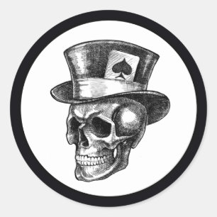 Skull med tofat runt klistermärke