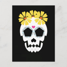 Skull med vykort för blommor