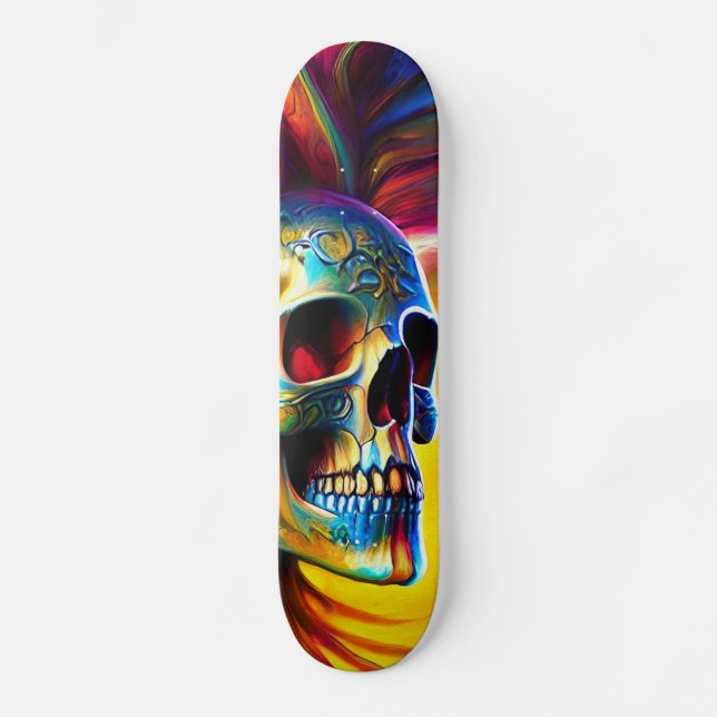 Skull Mini Skateboard Bräda 18,5 Cm (Framsida)