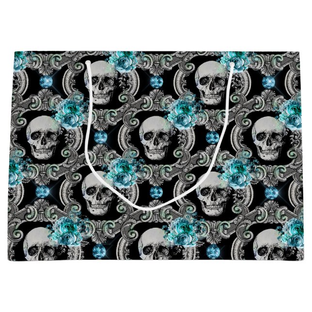 Skull Mönster Blue-Blommigt (Framsidan)