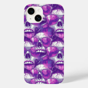 Skull Mönster design med Lila solglasögon