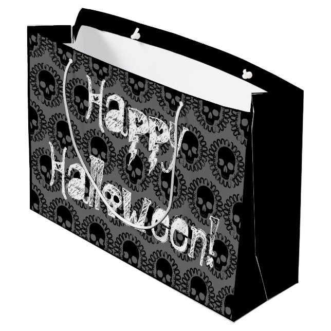 Skull Mönster Elegant Roligt Halloween Goth any Fä (Baksidan Vinklad)