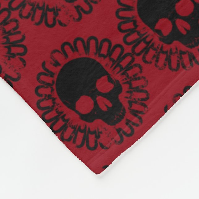 Skull Mönster Elegant Roligt Halloween Goth any Fä Fleecefilt (Hörn)