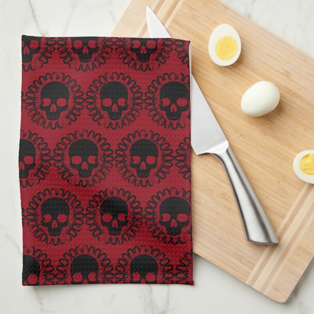 Skull Mönster Elegant Roligt Halloween Goth any Fä Kökshandduk (Vikt i Fjärdedel)