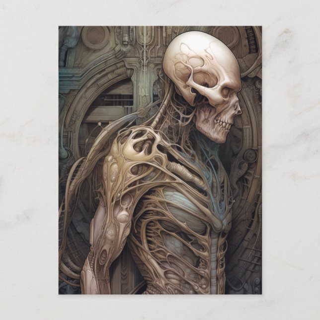 Skull Monster Gothic Horror Art Vykort (Framsida)