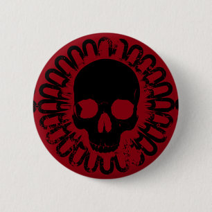 Skull Mönster Halloween Punk Goth-Plockan valfri F Knapp