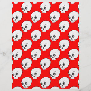 Skull Mönster på röd bakgrund