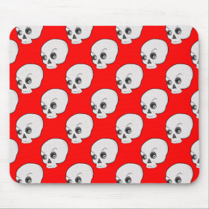 Skull Mönster på röd bakgrund Musmatta