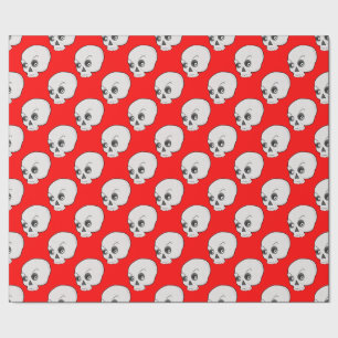 Skull Mönster på röd bakgrund Presentpapper