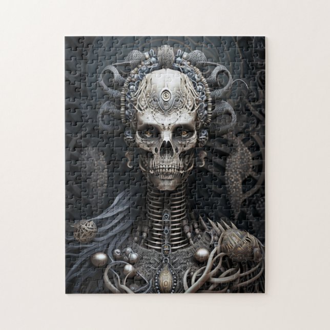Skull Monster Skeleton Horror Jigszle Puzzle Pussel (Vertikal)