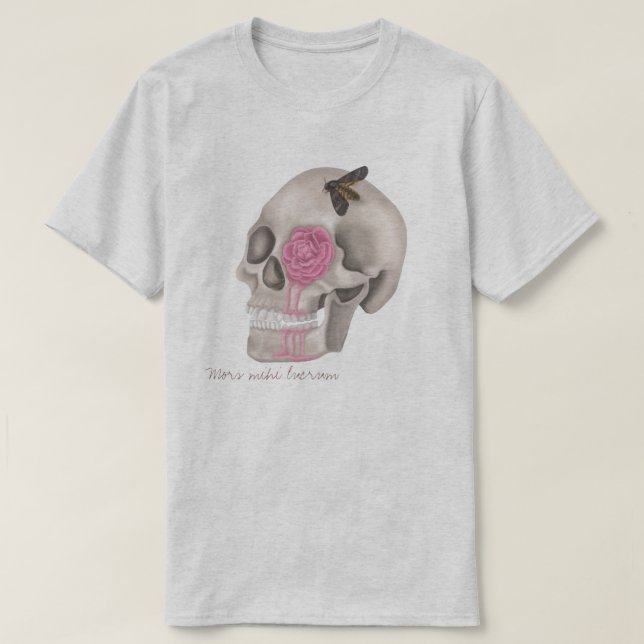 Skull- Mors mihi lucrum T Shirt (Design framsida)